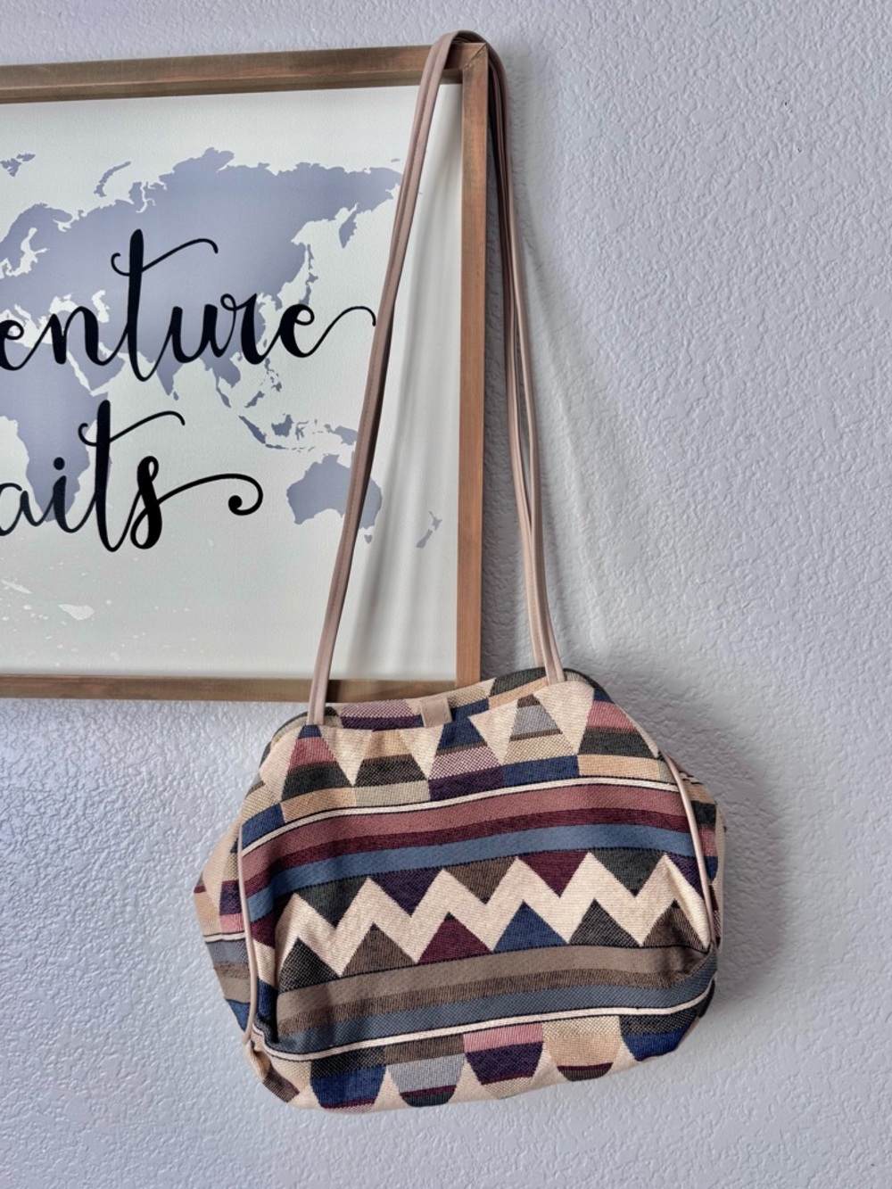Aztec canvas shoulder purse, bag